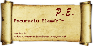 Pacurariu Elemér névjegykártya